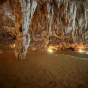 Stalactite chamber inside Djara Cave Egypt in the Western Desert