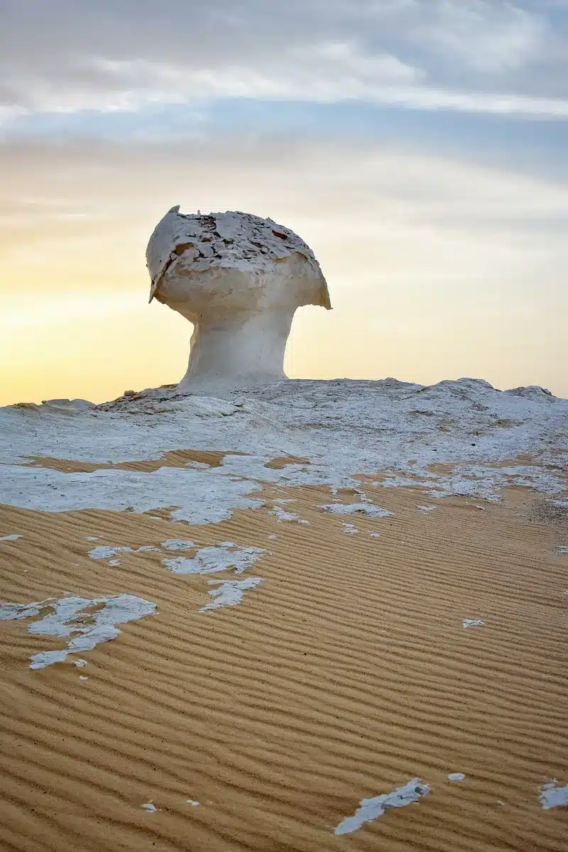 White chalk formations on a Black and White Desert Egypt tour