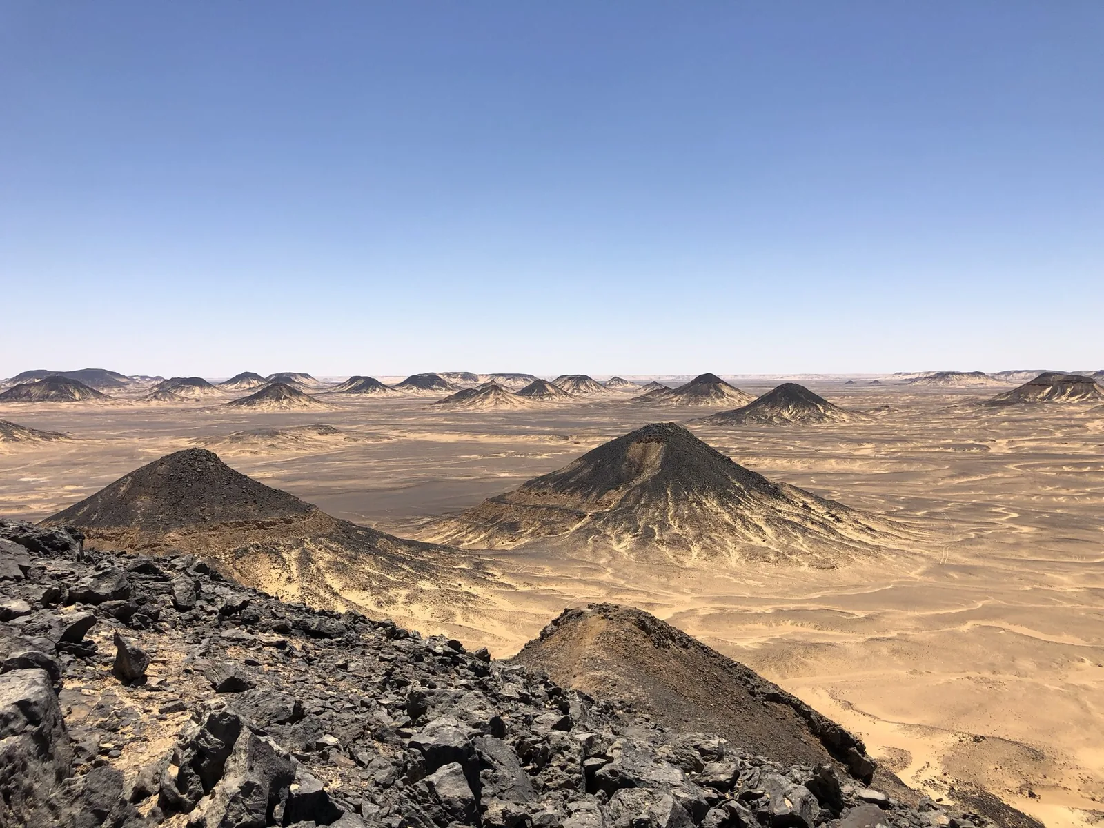 Black Desert Egypt volcanic hills near Bahariya Oasis