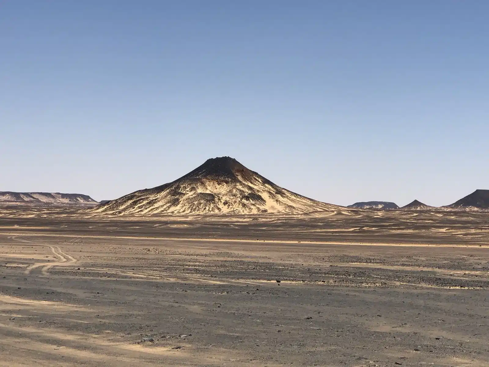 Black Desert Egypt volcanic hills near Bahariya Oasis