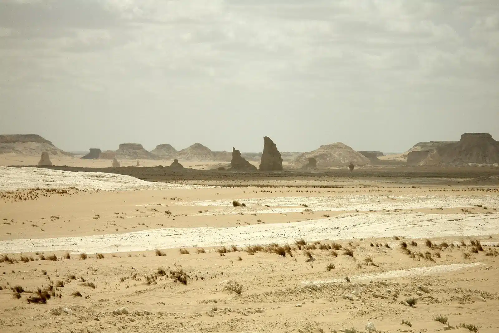 Stark White Desert landscape from Cairo