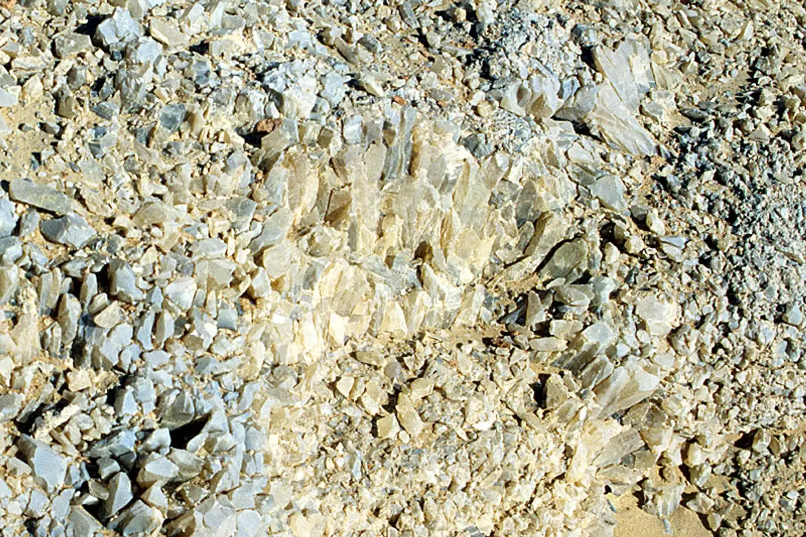 Mineral veins and crystal structure at Crystal Mountain Egypt
