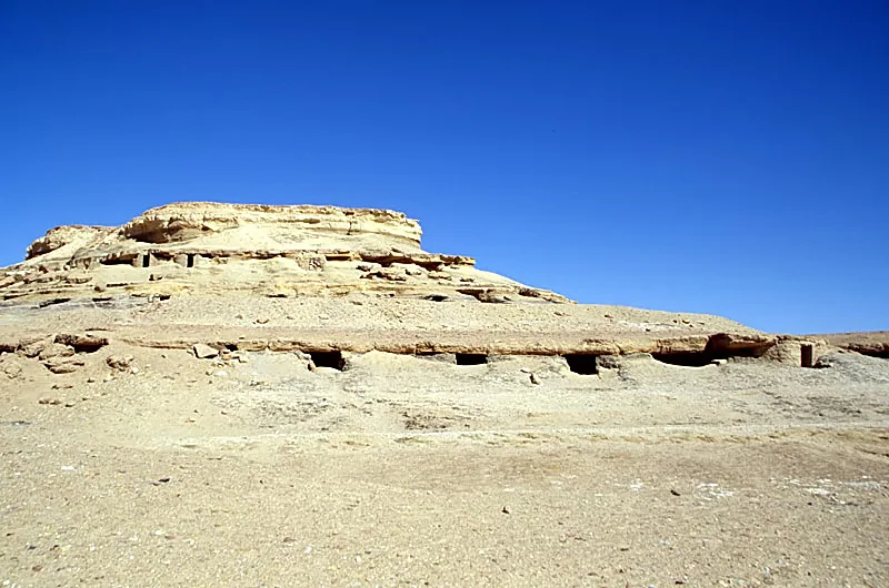Muzawwaqa Necropolis hill in Dakhla Oasis Egypt