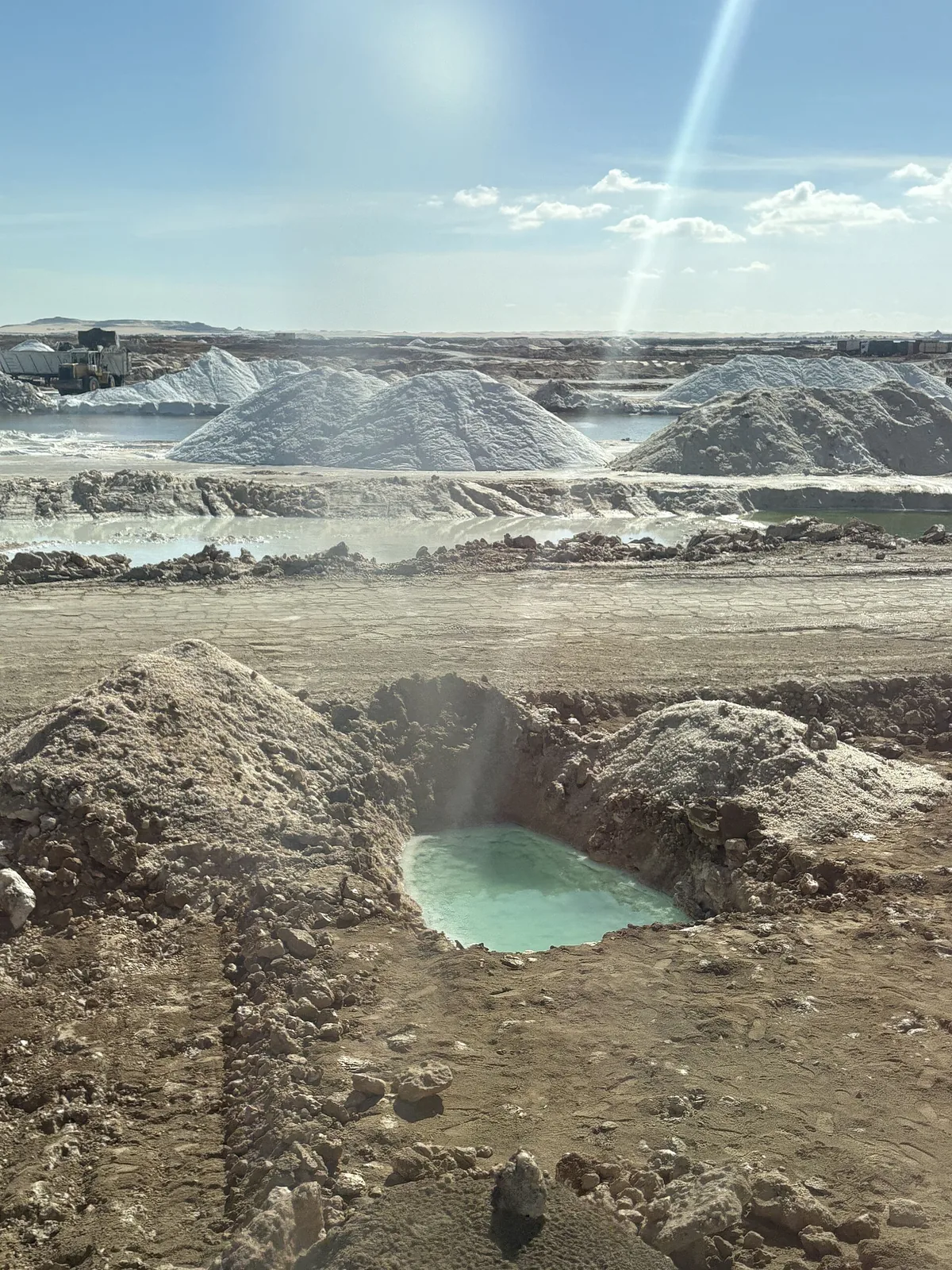 Turquoise Siwa salt pools compared with Cleopatra Spring