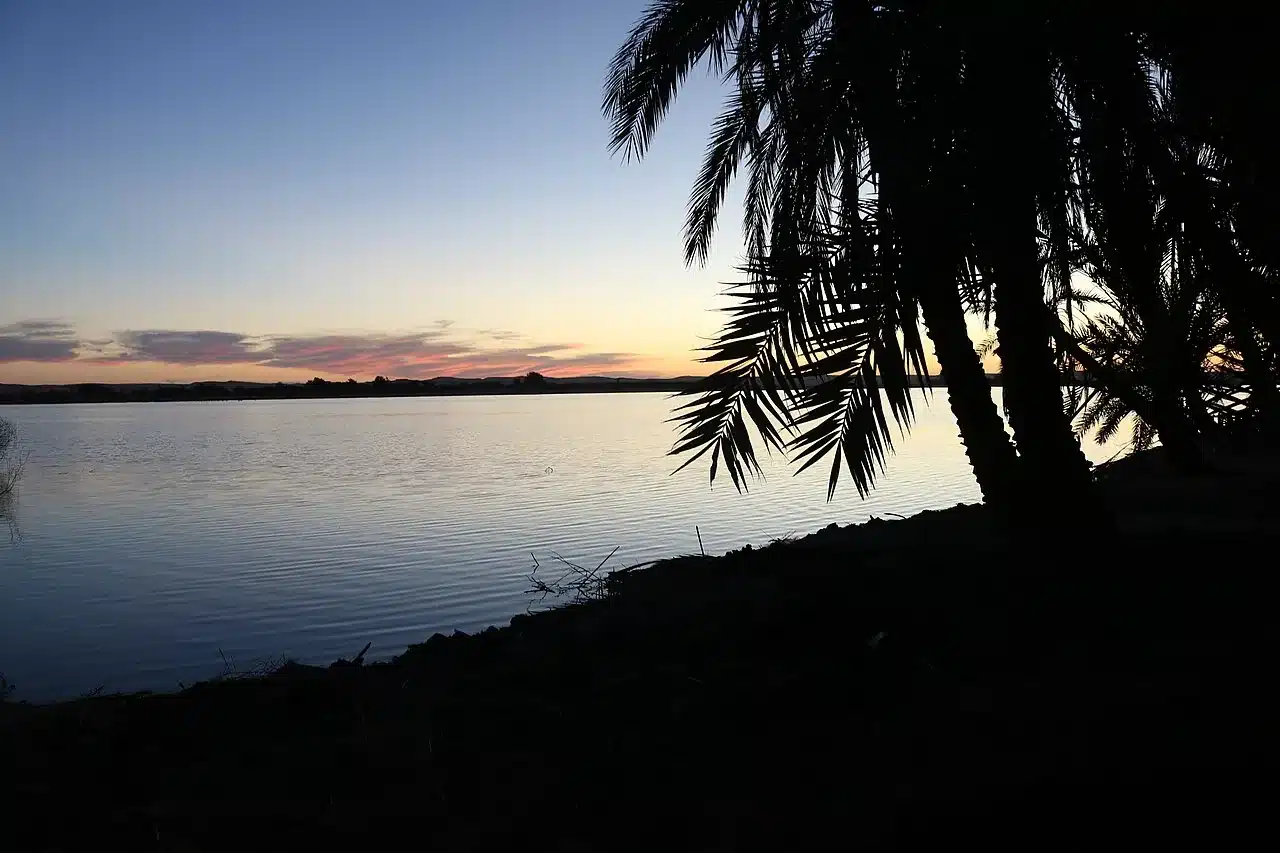 Fatnas Lake sunset area after visiting Cleopatra Spring Siwa
