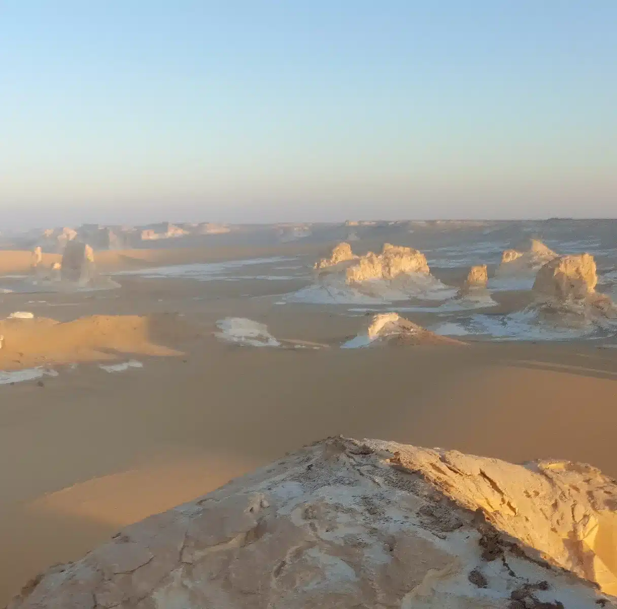 White Desert camping season sunrise