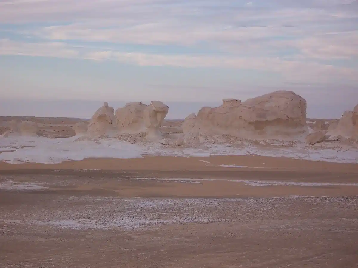 White Desert Egypt seasonal landscape and formations