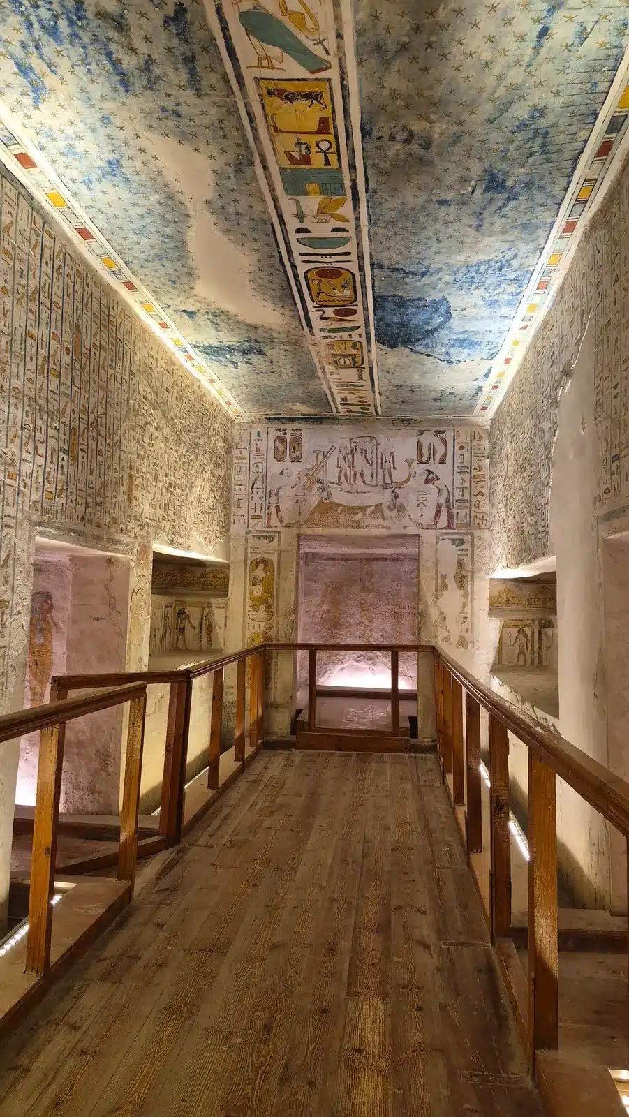 Painted burial chamber inside the Valley of the Kings