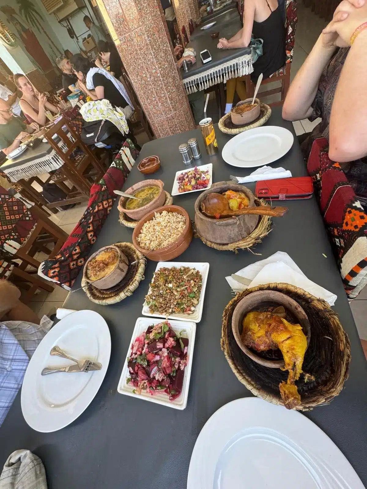 Traditional Egyptian lunch served during a private Luxor tour