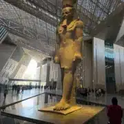 Colossal Ramses II statue in the Grand Hall of the Grand Egyptian Museum
