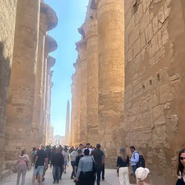 Great Hypostyle Hall columns during a private Luxor tour