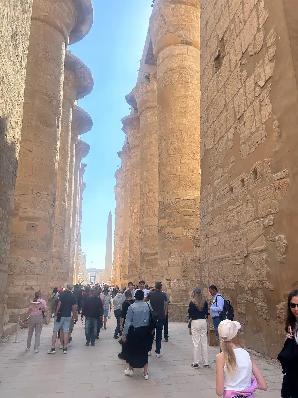 Great Hypostyle Hall columns during a private Luxor tour