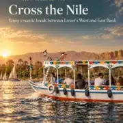 Travelers crossing the Nile during a Luxor tour from Hurghada