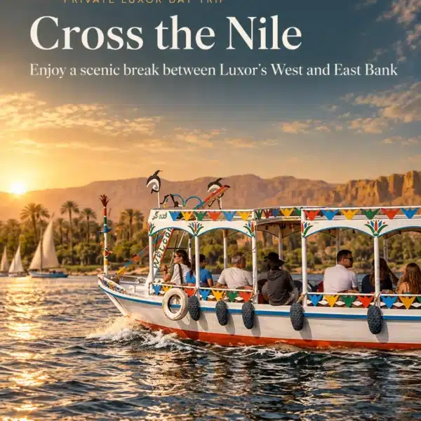 Travelers crossing the Nile during a Luxor tour from Hurghada