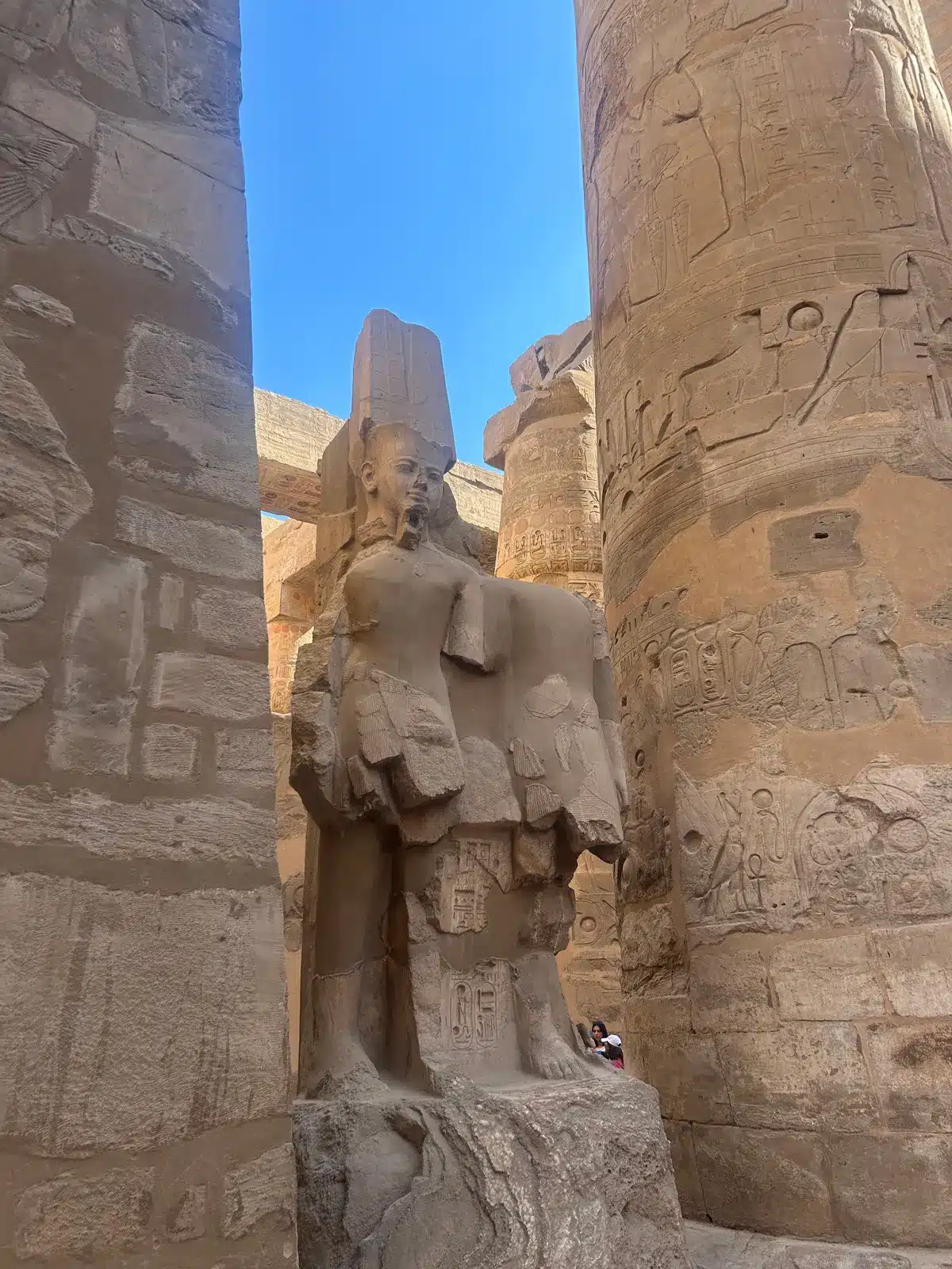 Ancient pharaoh statue inside Karnak Temple in Luxor