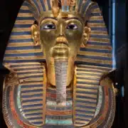 Golden mask of Tutankhamun at the Grand Egyptian Museum