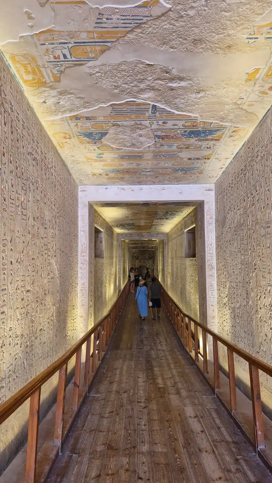 Decorated corridor inside a Valley of the Kings tomb in Luxor