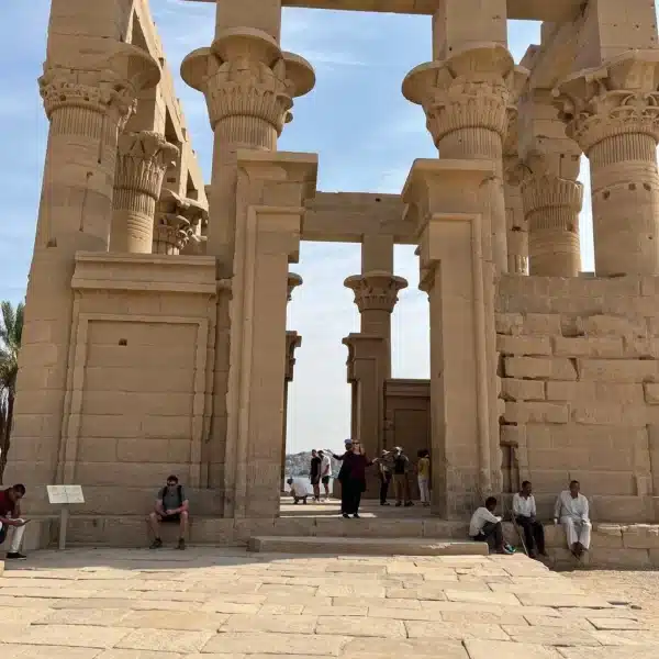 Columns and gateway of Philae Temple during an Aswan visit