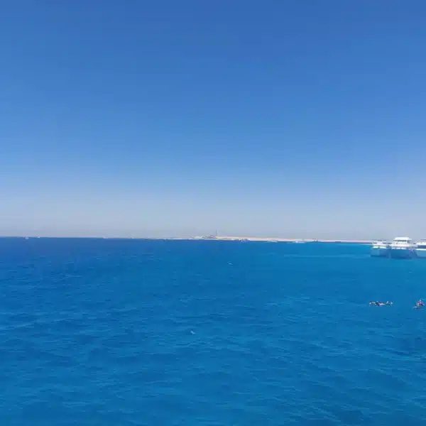 Deep blue Red Sea panorama from a boat off the Hurghada coast