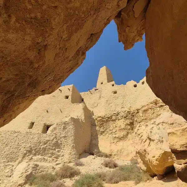 Shali Fortress in Siwa framed by traditional earthen ruins
