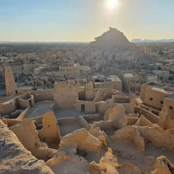 Panoramic view across Shali Old Town and Siwa Oasis